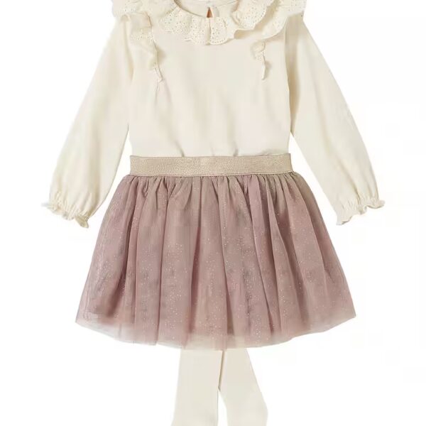 Top & Rock Festive Girl Baby Set: Shirt & Tulle Skirt