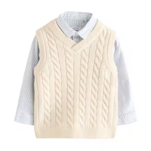 Vest & shirt knitted vest and shirt in set 2-piece