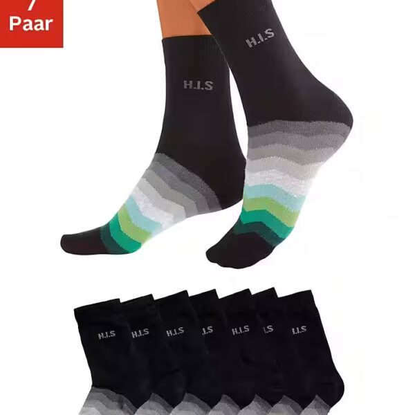 Basic socks (pack, 7 pairs) with black shaft