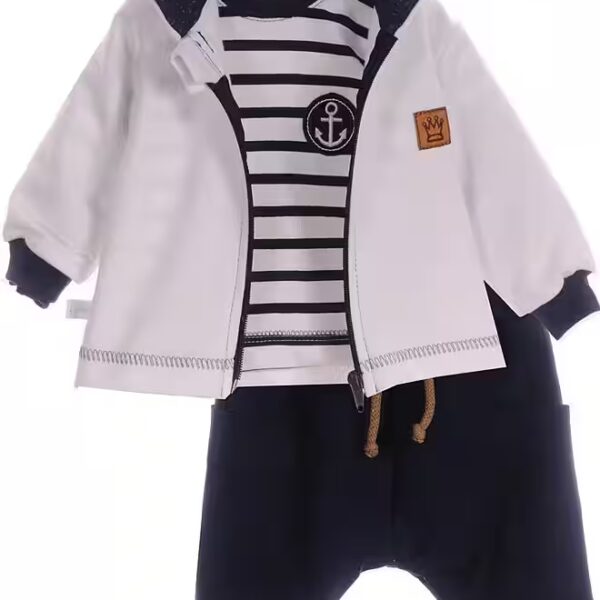 Long-sleeved shirt & trousers hooded jacket shirt and trousers baby and children's suit 3 pieces elastic, striped, 50 56 62 68 74 80 86 92 98