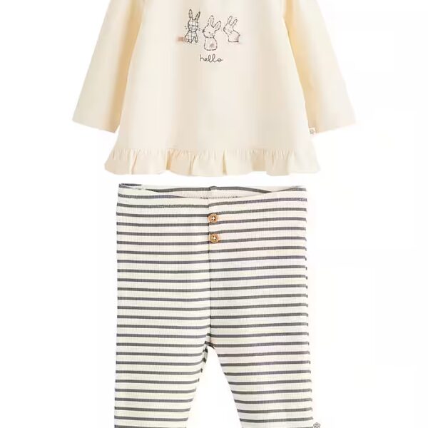Long-sleeved shirt & leggings Short-sleeved top and leggings for babies in a set 2-piece