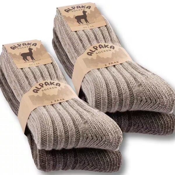 Norwegian socks 4 pairs of alpaca socks women & men winter socks warm with wool