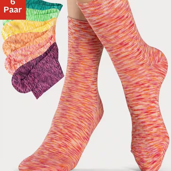 Casual socks (pack, 6 pairs) with colored yarn