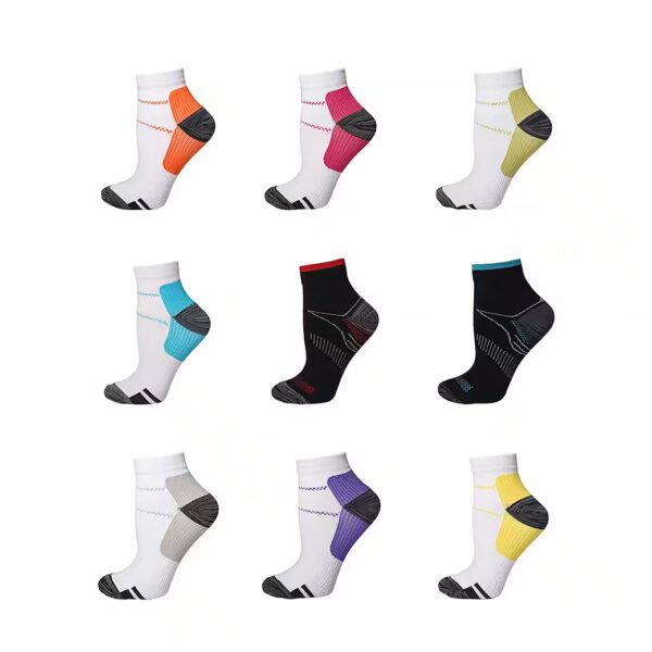 Short Socks 9 Pairs Compression Socks Walking Socks Running Socks Compression Socks (Women and men padded sole for ankle protection, 9 pairs, compression stockings, running stockings, compression socks, support stockings) women men for flight sports travel cycling running yoga fitness etc