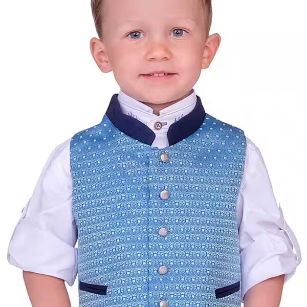 Traditional jacket children's vest - FREDI - light blue