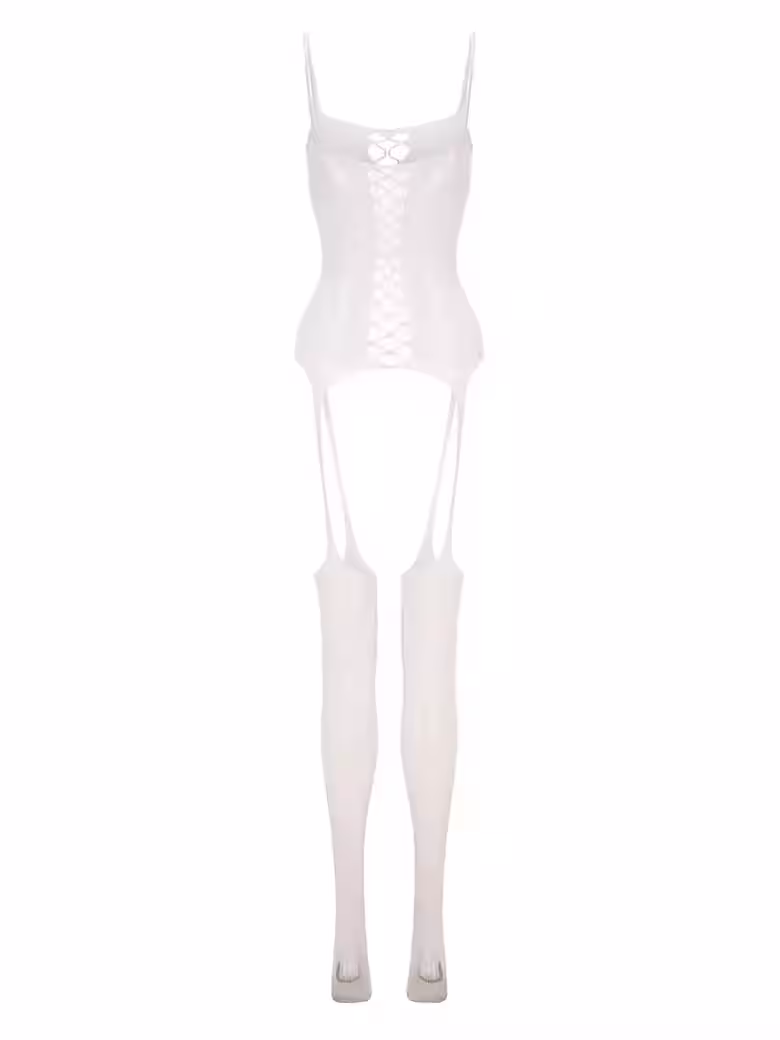 Bodystocking Overt Catsuit with open crotch – tights lingerie in net design Fishnet tights – lace lingerie for women, S–XL - Image 2