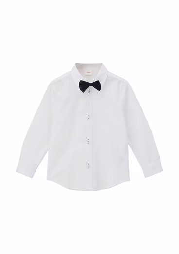 Long-sleeved shirt with removable bow tie, for boys