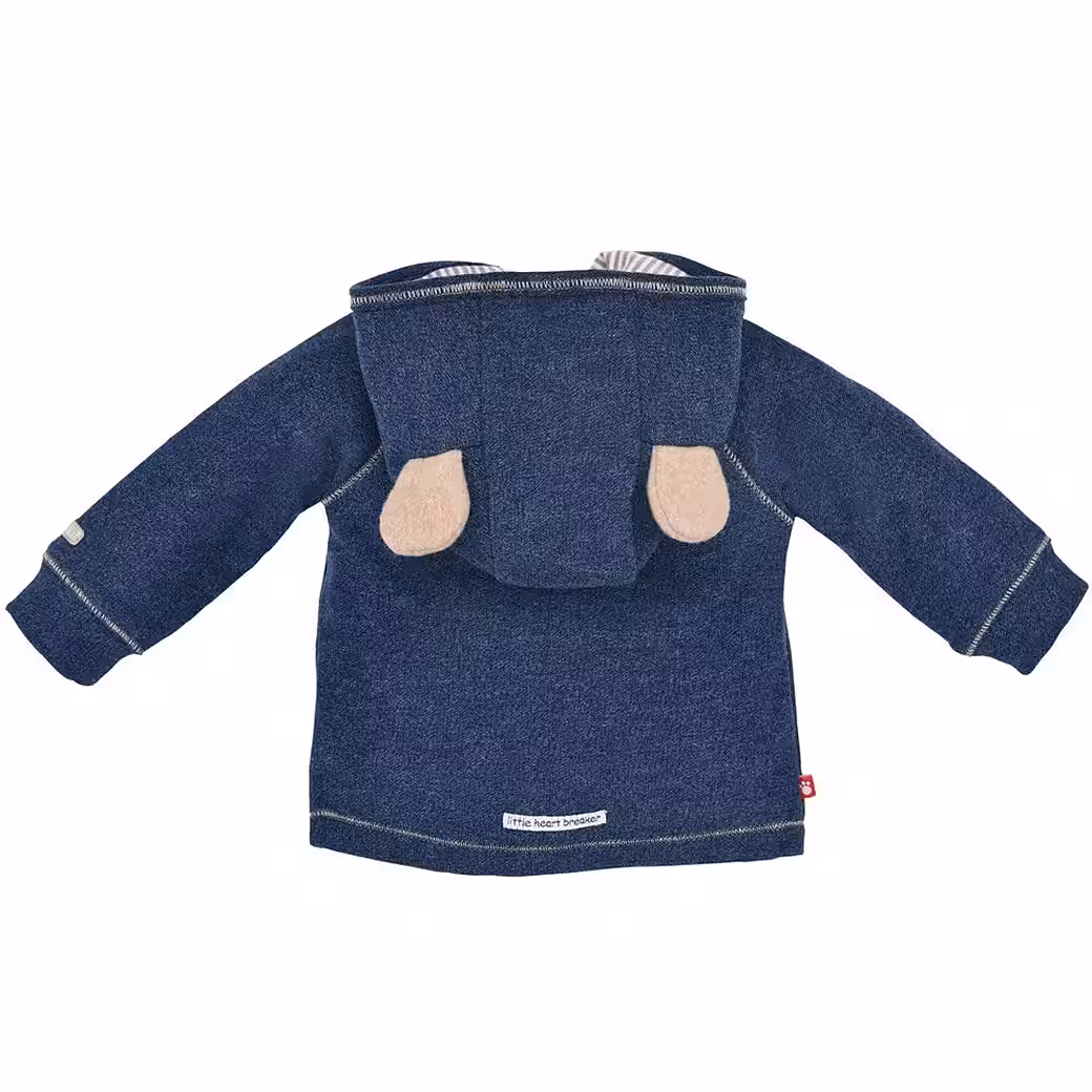 Traditional jacket BONDI baby jacket 'bear' with hood 93760, Navy - Image 2