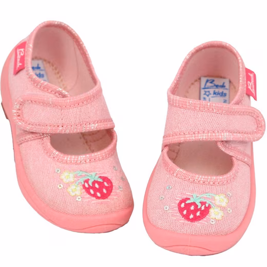 Toddler Slippers Little Strawberry Slipper (breathable, lightweight, flexible shoes, for daycare, kindergarten, home) lightweight, flexible outsole, upper + lining cotton - Image 4