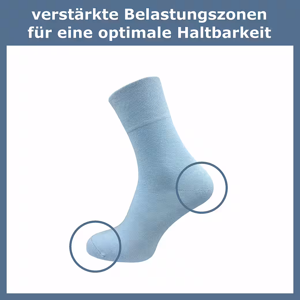 Diabetic socks for women, without rubber print & without pressing seam - business sock (6 pairs) extra wide piquet rope on a comfort waistband; in black, gray & more - Image 4