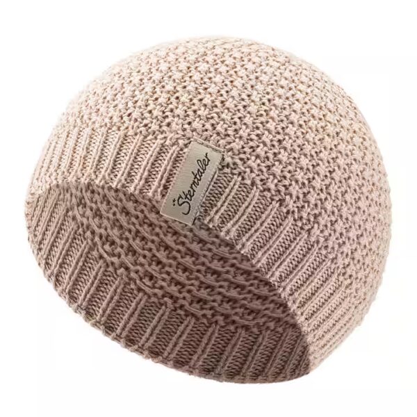 Knit hat with waffle texture