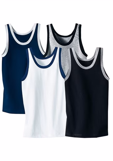 Undershirt (pack of 4) with contrasting edging