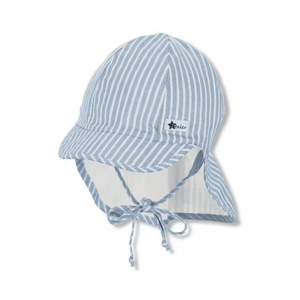 First hat Sterntaler peaked cap neck protection Stripes