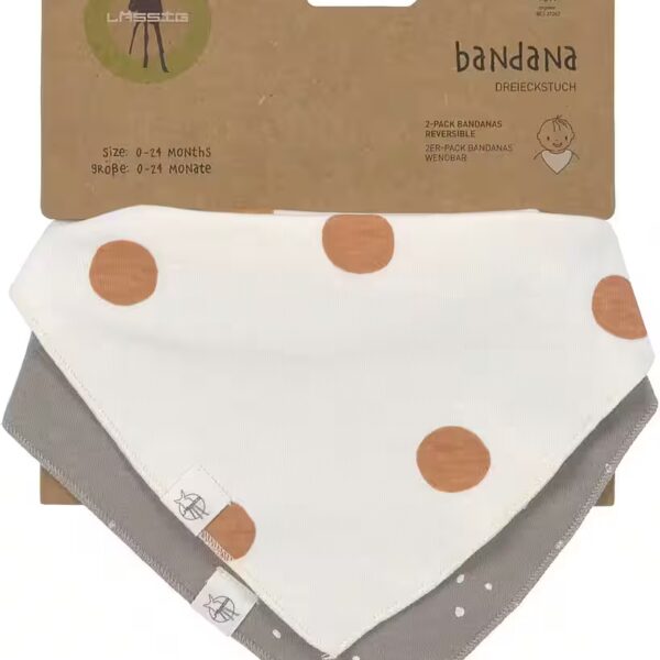 Triangular scarf interlock bandana, milky/taupe
