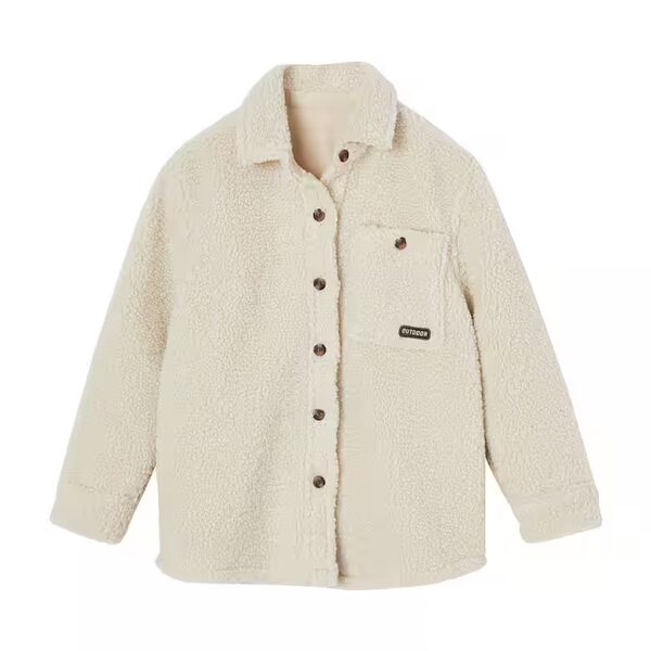 Long-sleeved shirt for boys, overshirt made of teddy fleece