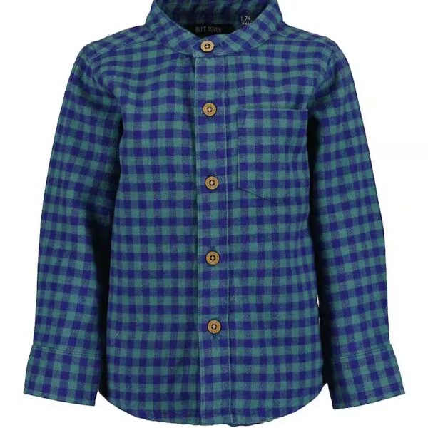 Blue Seven Baby Boys Long-Sleeve Shirt, Checkered, Dark Blue