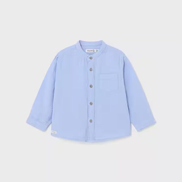 Long-sleeved shirt, baby shirt, boy, muslin (111496)