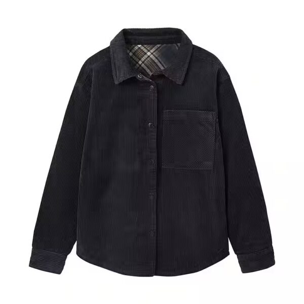 Long-sleeved shirt for boys, made of flannel and corduroy