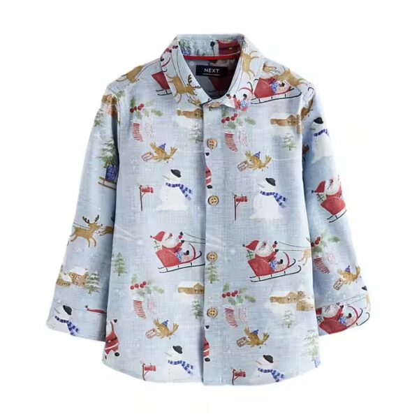 Long-sleeved Christmas shirt made from 100% cotton