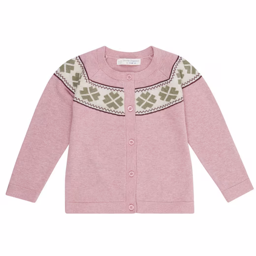 Cardigan Sense Organics Ova Knitted Cardigan Smoke Rose Pattern