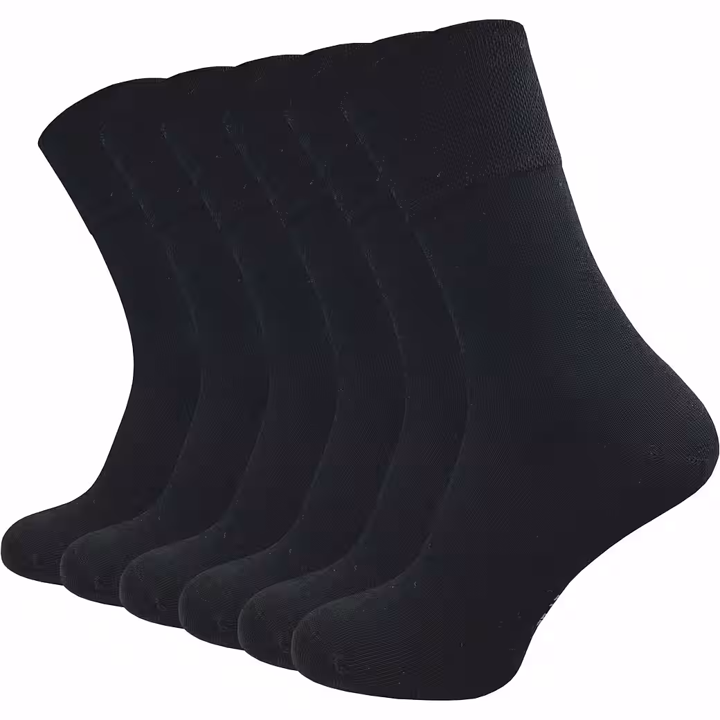Diabetic socks for women, without rubber print & without pressing seam - business sock (6 pairs) extra wide piquet rope on a comfort waistband; in black, gray & more - Image 5
