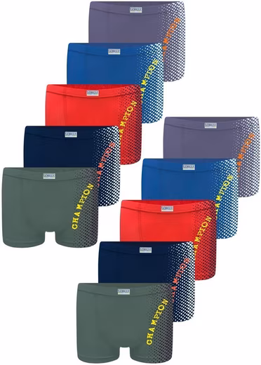 Boxer shorts set of 10 boys' boxer shorts - Champion - colorful Value pack, 10 pieces