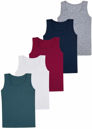 Undershirt set of 5 boys' Undershirts - Basics - Colorful Value pack, 5 pieces