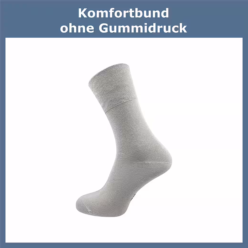 Diabetic socks for women, without rubber print & without pressing seam - business sock (6 pairs) extra wide piquet rope on a comfort waistband; in black, gray & more - Image 8