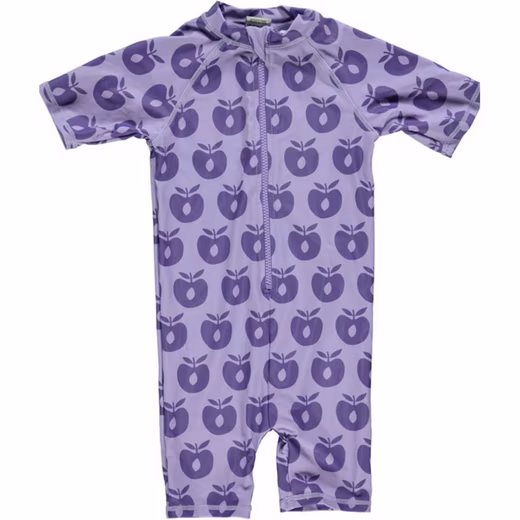 Swimsuit SMAFOLK UV Protection Swimsuit Allover Apple Print Purple