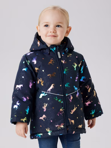 Outdoor Jacket NMFMAXI PA JACKET FOIL AOP NOOS with decorative and reflective details