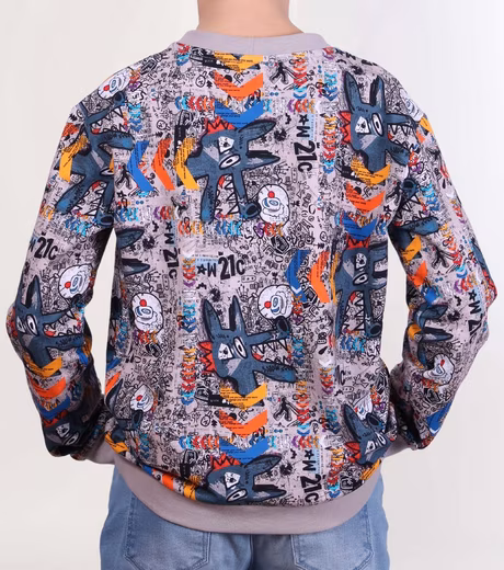 Sweater children's sweatshirt boys' sweater with colored graffiti print Cotton, Made in Europe - Image 2