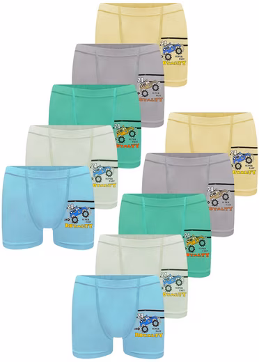 Boxer shorts set of 10 boys' boxer shorts - Rallye - Colorful Value pack, 10 pieces