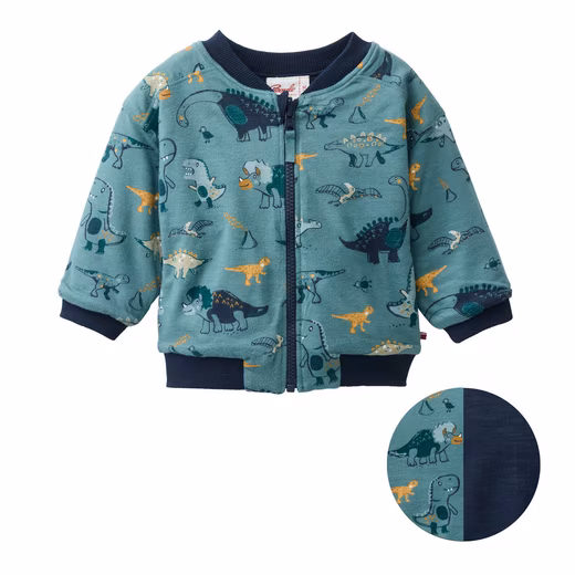 Reversible sweat jacket with motif, made of organic cotton GOTS certified