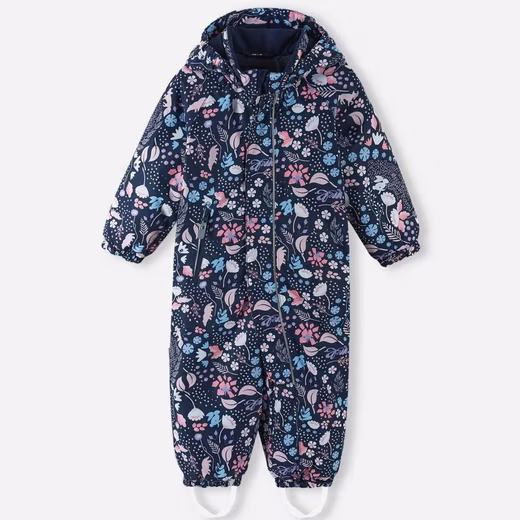 Jumpsuit Reima Puhuri Navy Rose forest motif snowsuit 86 Overall winter suit children's overall