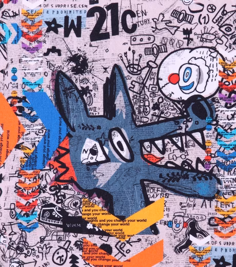 Sweater children's sweatshirt boys' sweater with colored graffiti print Cotton, Made in Europe - Image 3