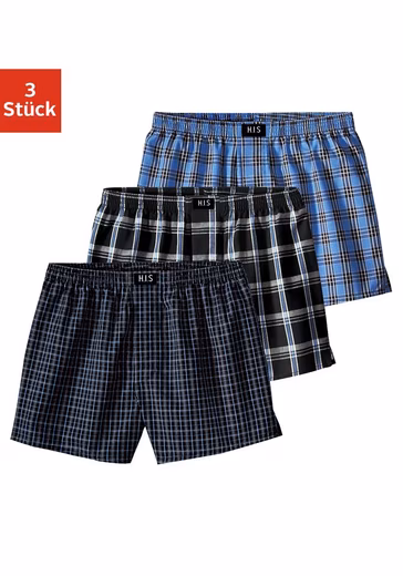 Boxer shorts for boys (Pack, 3-pcs) in various cool checks