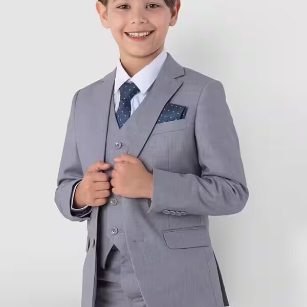 Children's suit boys suit communion suit in light grey, 6-piece