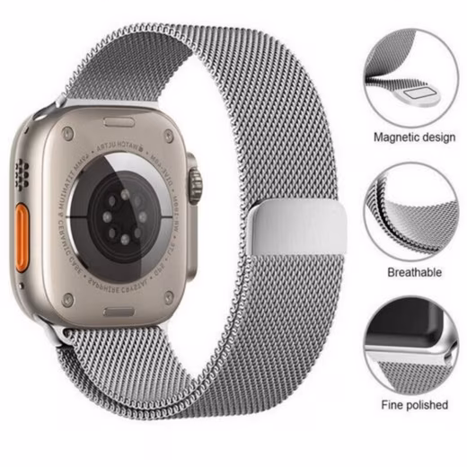Smartwatch Bracelet for Apple Watch 1-10 / SE Ultra Metal Milanese Stainless Steel Replacement Band - Image 4