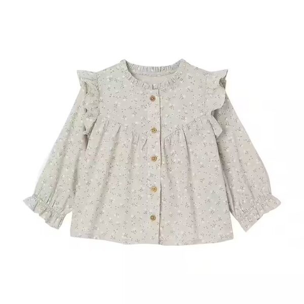 Long-sleeved shirt baby blouse with flounces