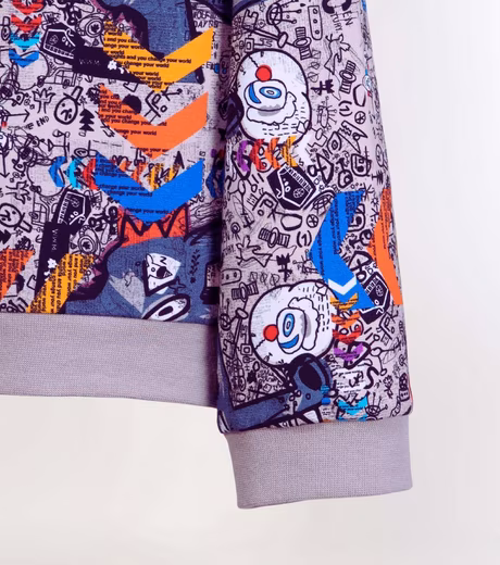 Sweater children's sweatshirt boys' sweater with colored graffiti print Cotton, Made in Europe - Image 5