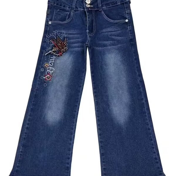 Girls' flared jeans, stretch jeans, flared trousers, M2381