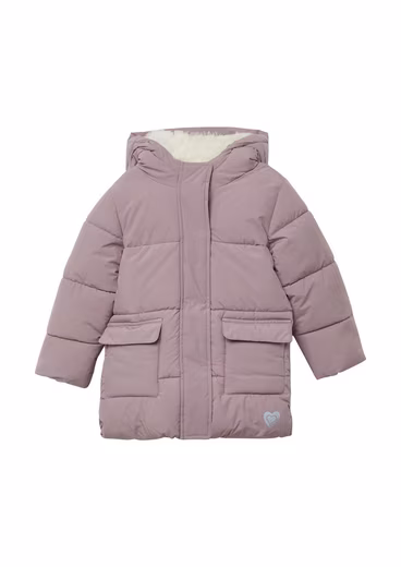 winter jacket with hood with plush lining, for girls