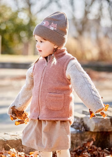 Fleece vest Wool, warming, breathable, high collar