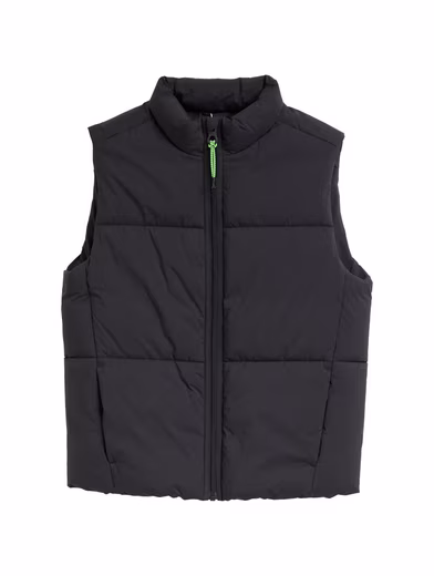 Quilted puffer vest with stand-up collar Puffer vest with stand-up collar
