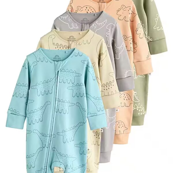 Sleepsuit Footless Two-Way Romper in a 5-pack