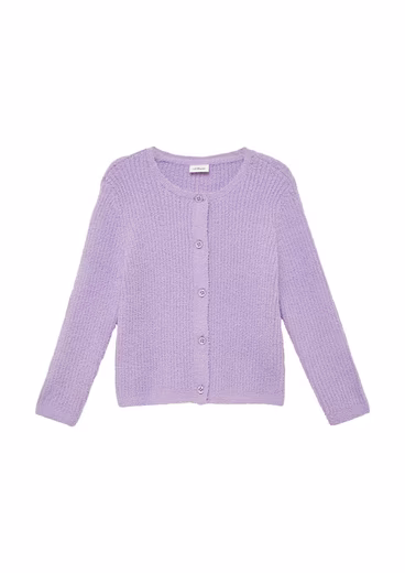 Cardigan with button placket, for girls