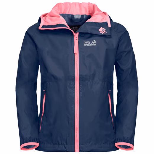 Rain jacket Rainy (wind and waterproof) indigo blue/pink children