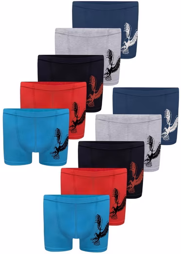 Boxer shorts 10-pack boys' boxer shorts - Eagle - Colorful Value pack, 10 pieces