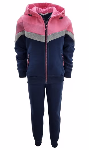 Sweat suit/jogging suit, leisure set, lined, hooded jacket + jogging pants, MF87