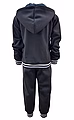 Jogging suit, warm for winter, in black, JF337 - Image 3